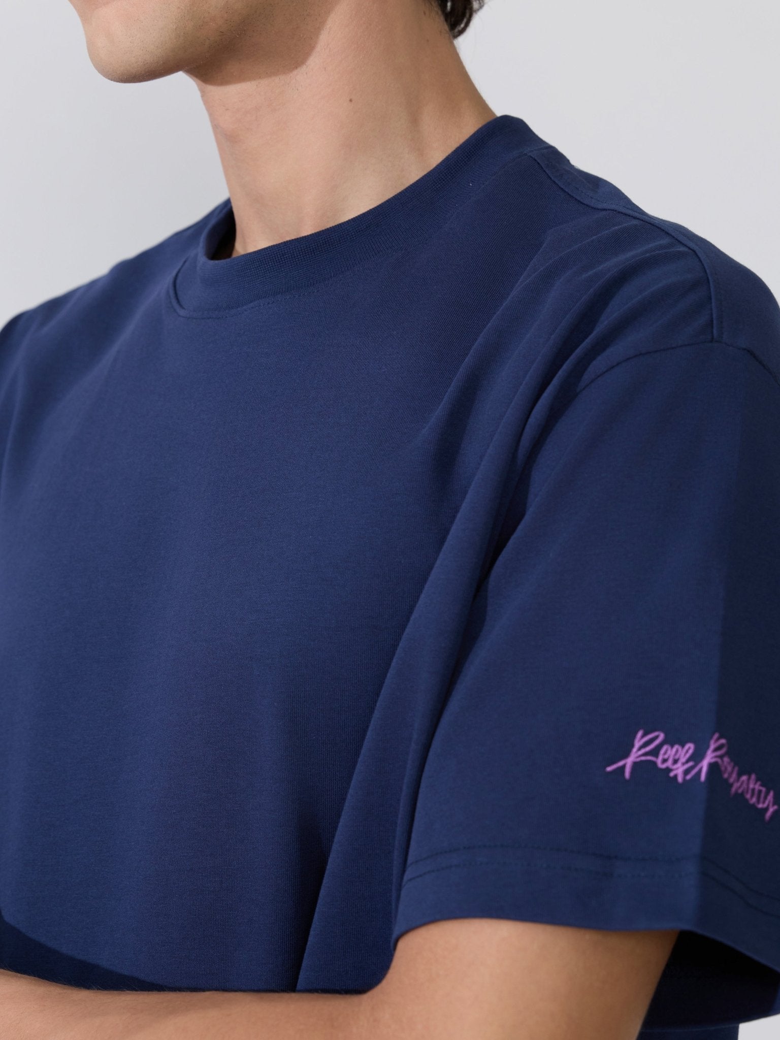 Loveex - Energy Flows Graphic Back Print Navy Blue T-Shirt - Espanshe