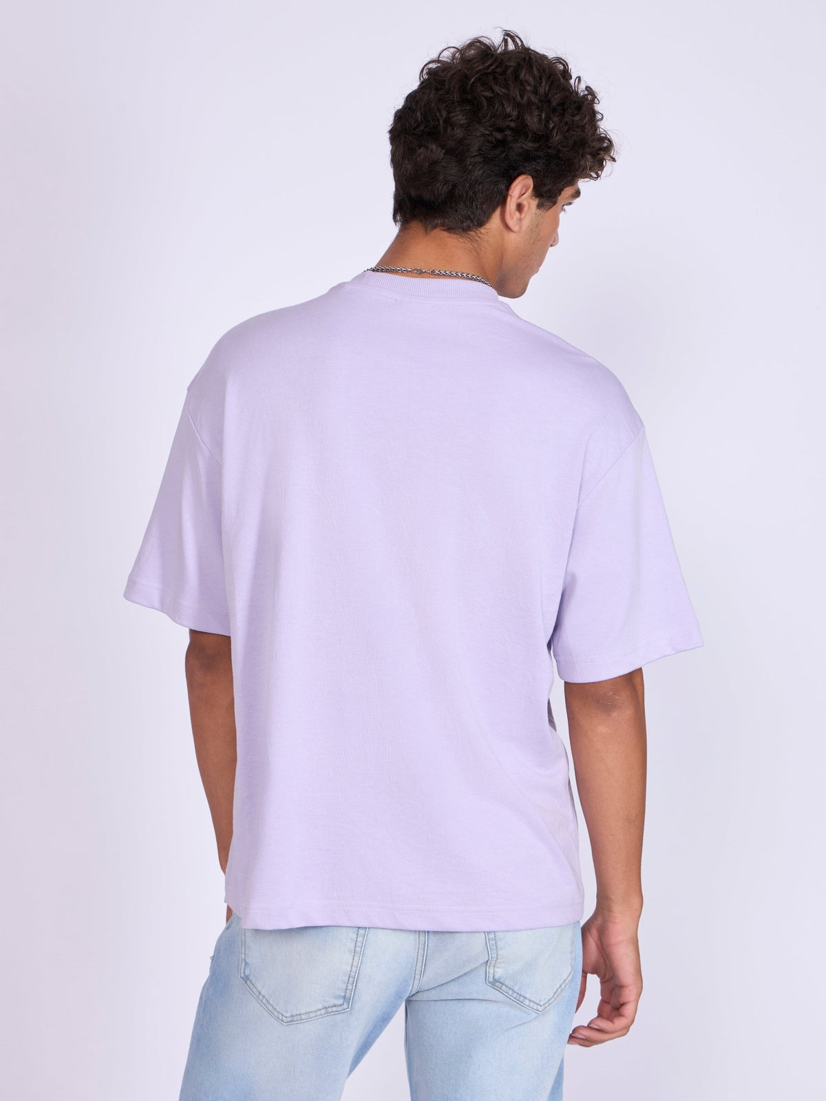 Trace - Bermuda Triangle Printed Loose Fit T-Shirt - Lavender - Espanshe