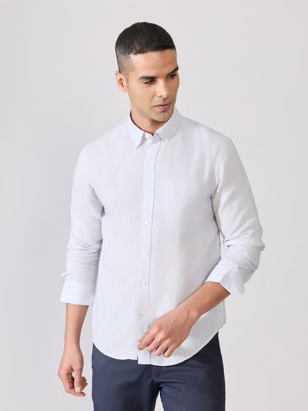 Erta - Relaxed Linen Shirt - Ice Blue