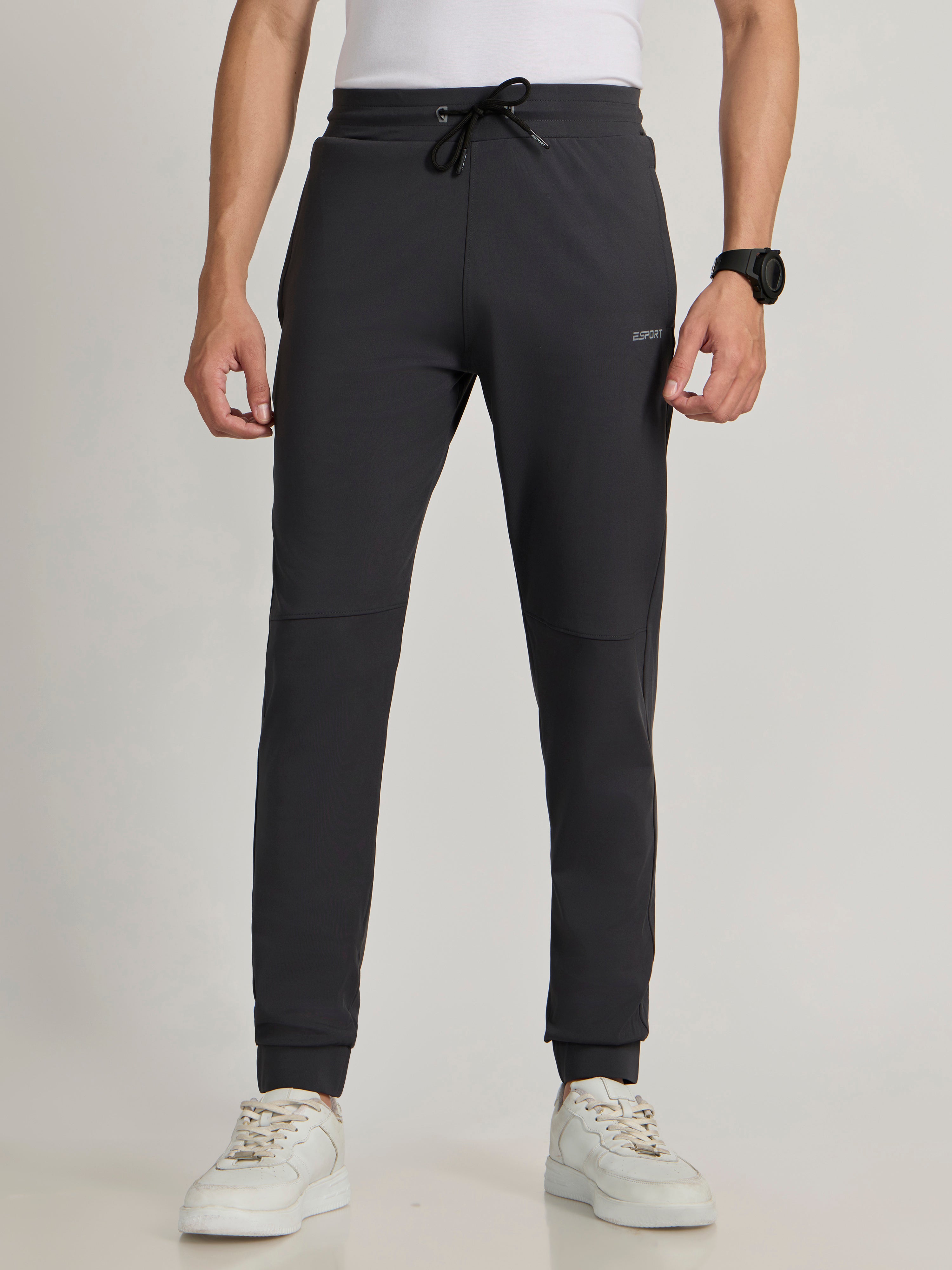  Men's Track Pant -in Dark Gray color with drawstring.
