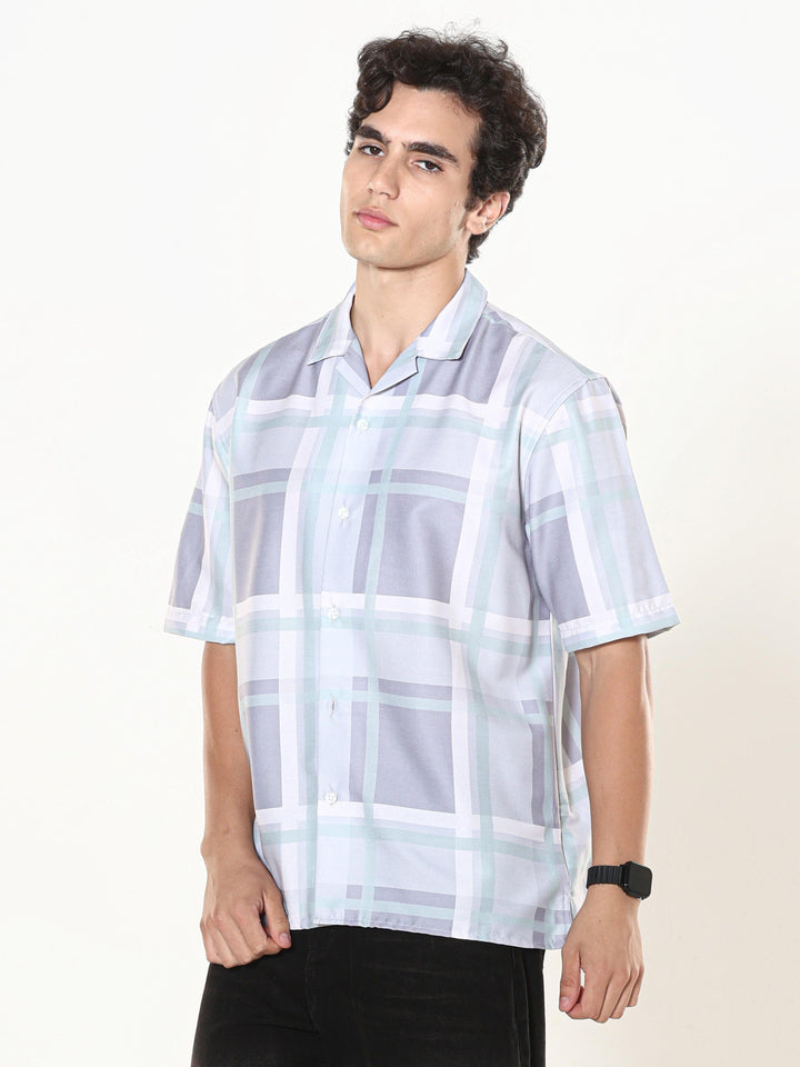 Kerenza - Checkered Lycra Shirt -Mint Green - Espanshe