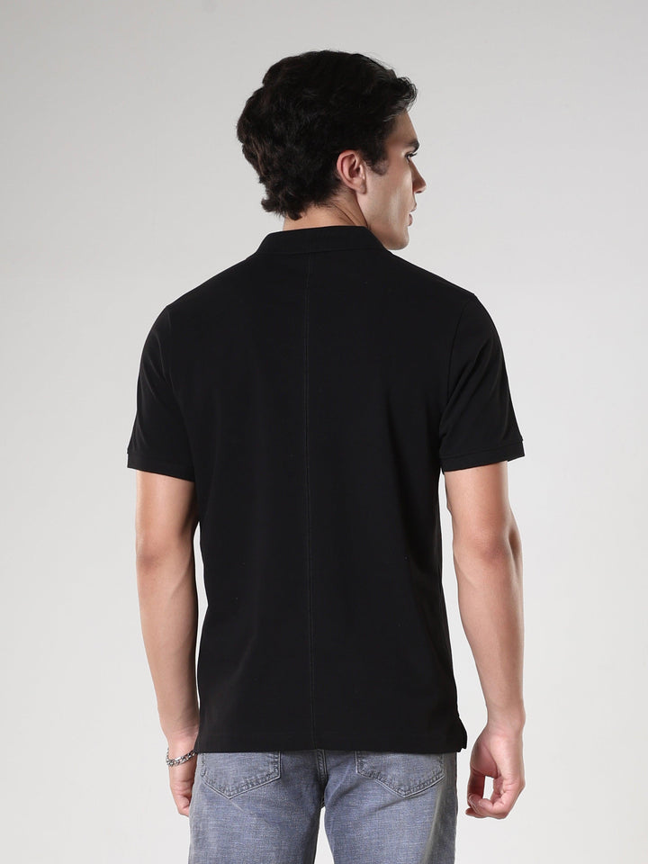 Odessa - Plain Polo T-Shirt- Black - Espanshe