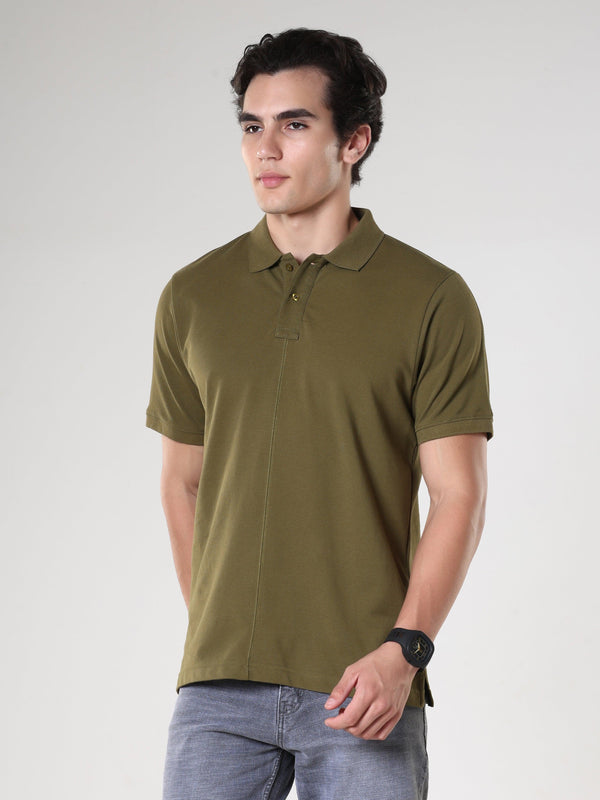 Odessa - Plain Polo T-Shirt- Green - Espanshe