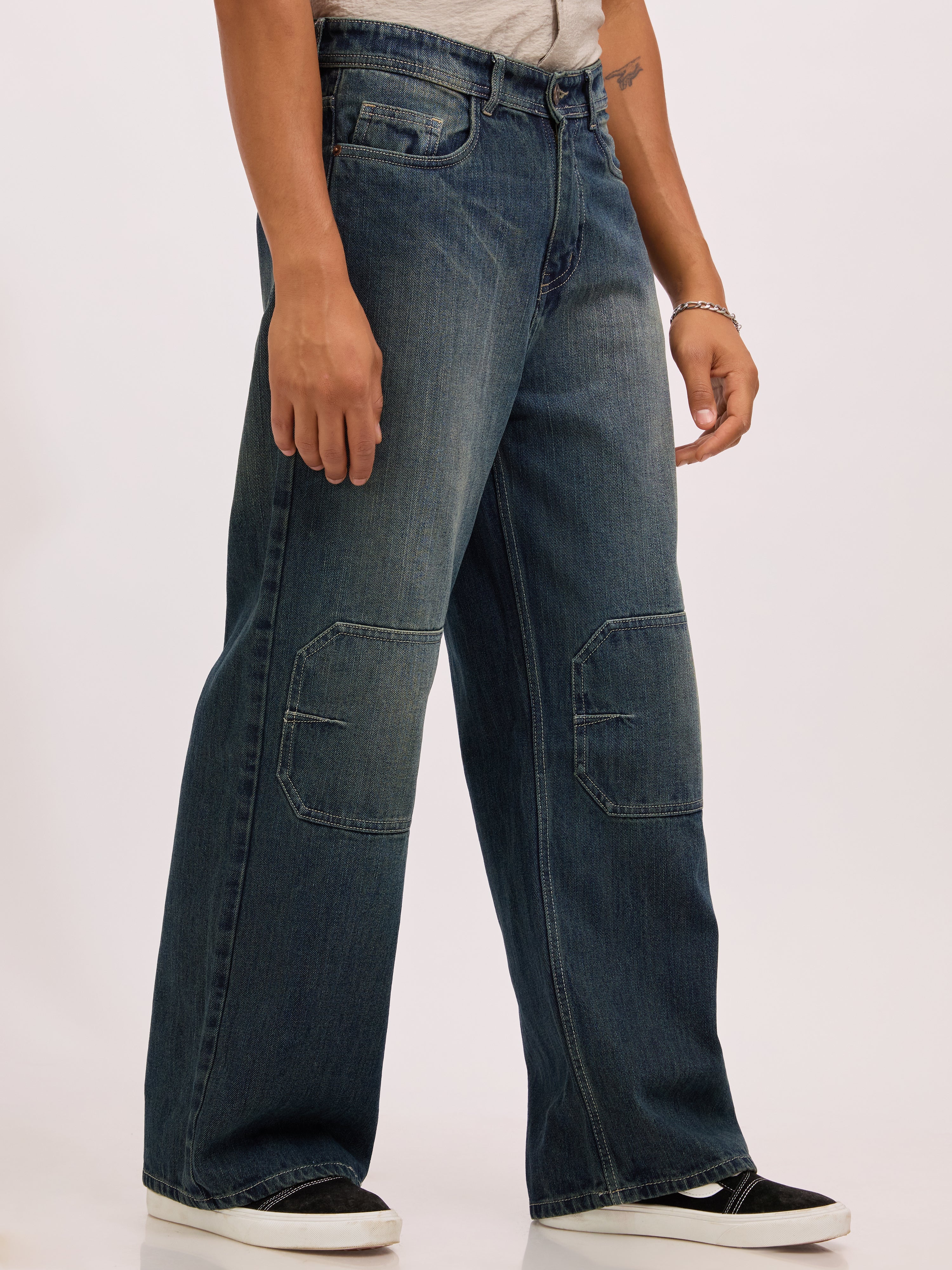 Men's  Baggy Fit Jeans in Blue Shade