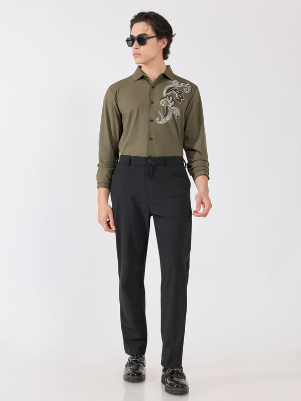 Alista - Slim Fit Formal Pant - Black
