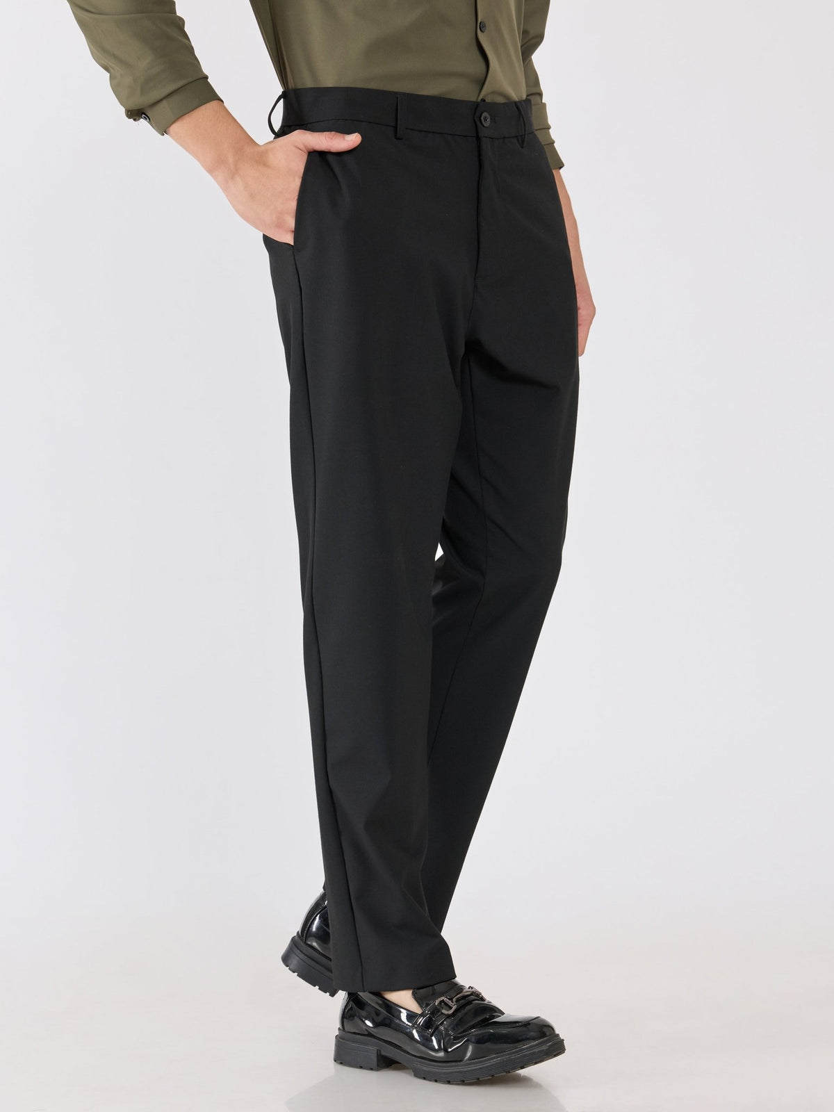 Alista - Slim Fit Formal Pant - Black - Espanshe