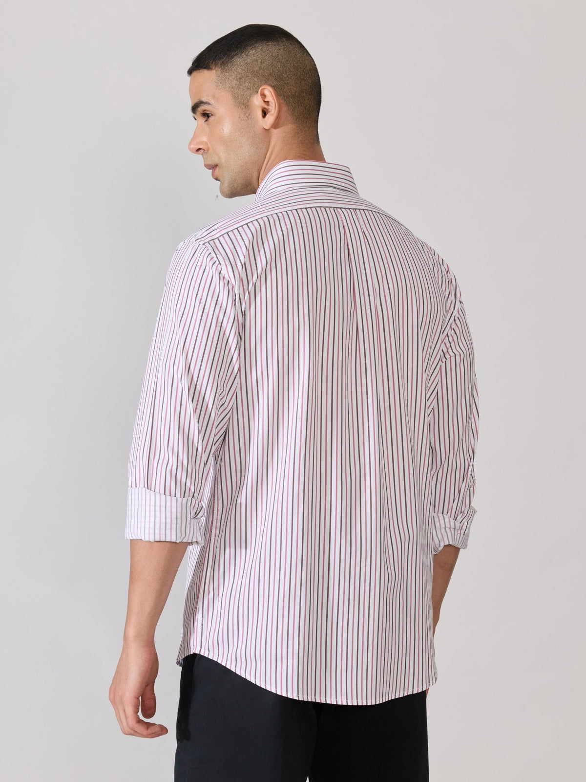 Erzela - Smart Fit Striped Shirt - Brown - Espanshe
