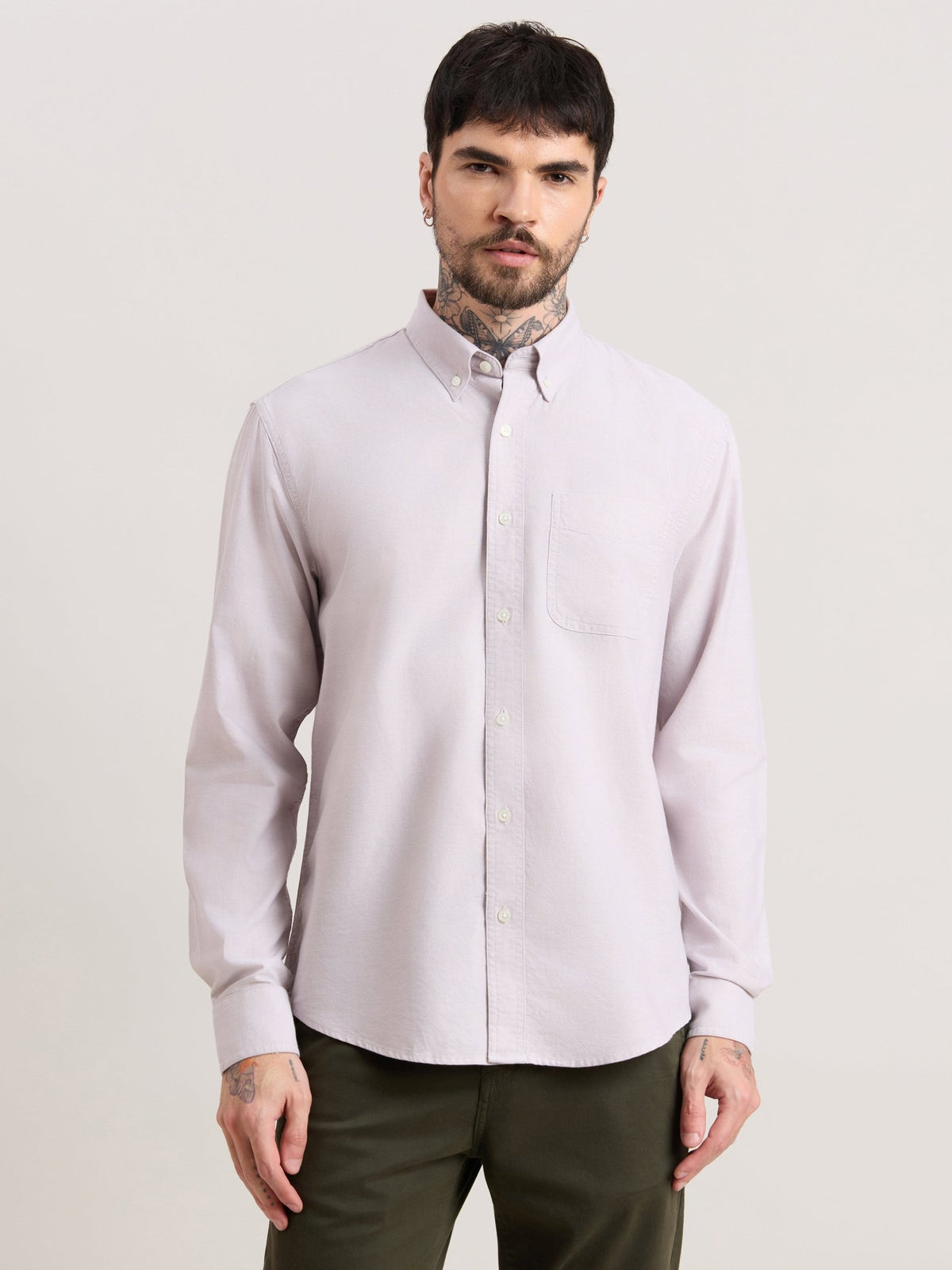 Zena - Relaxed Fit Oxford Shirt - Grey - Espanshe
