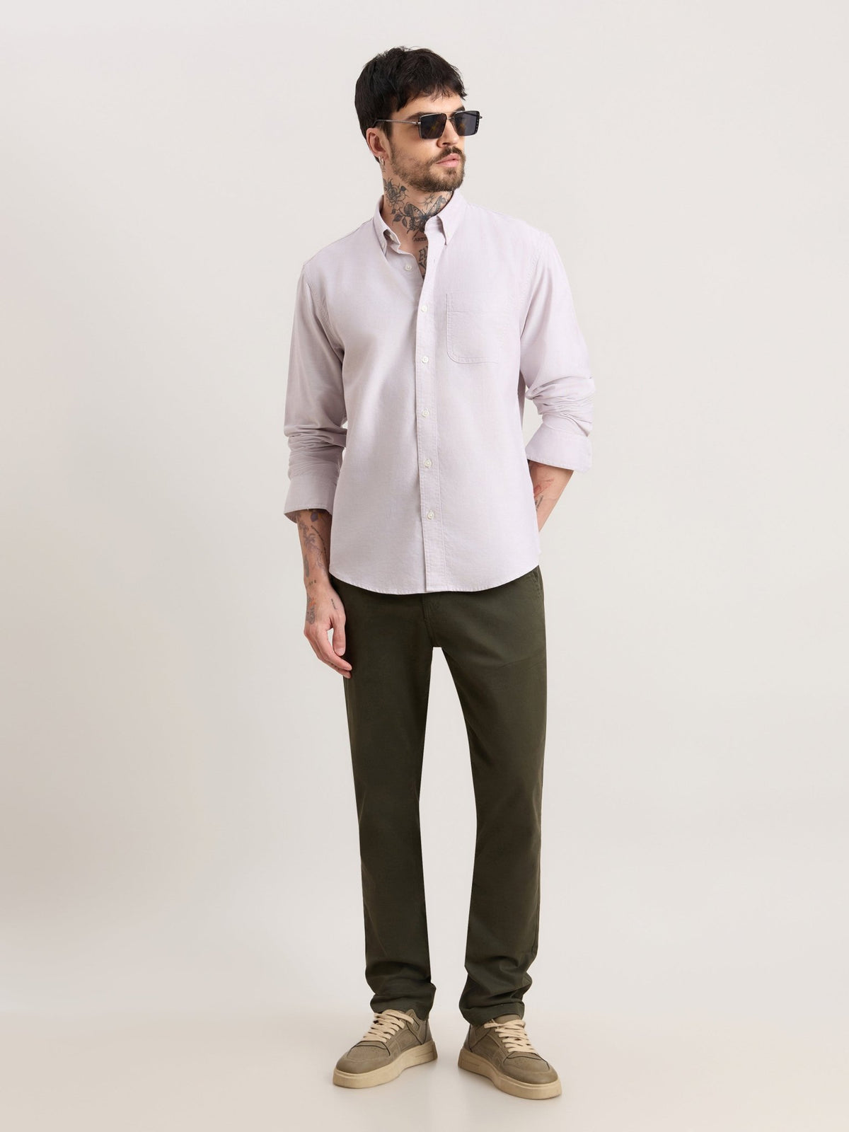 Zena - Relaxed Fit Oxford Shirt - Grey - Espanshe