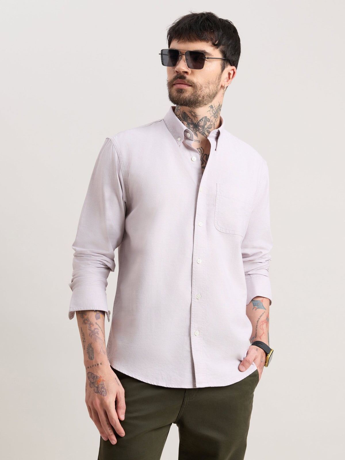 Zena - Relaxed Fit Oxford Shirt - Grey - Espanshe