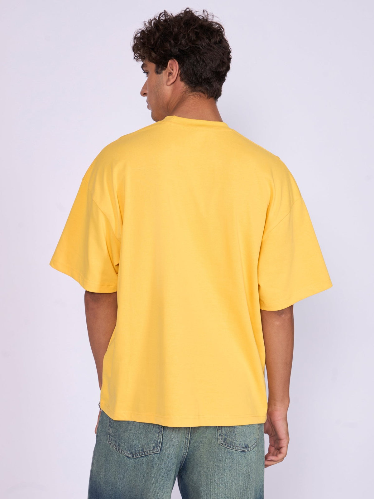 Everston - You're So Golden Printed Baggy T-Shirt - Yellow - Espanshe
