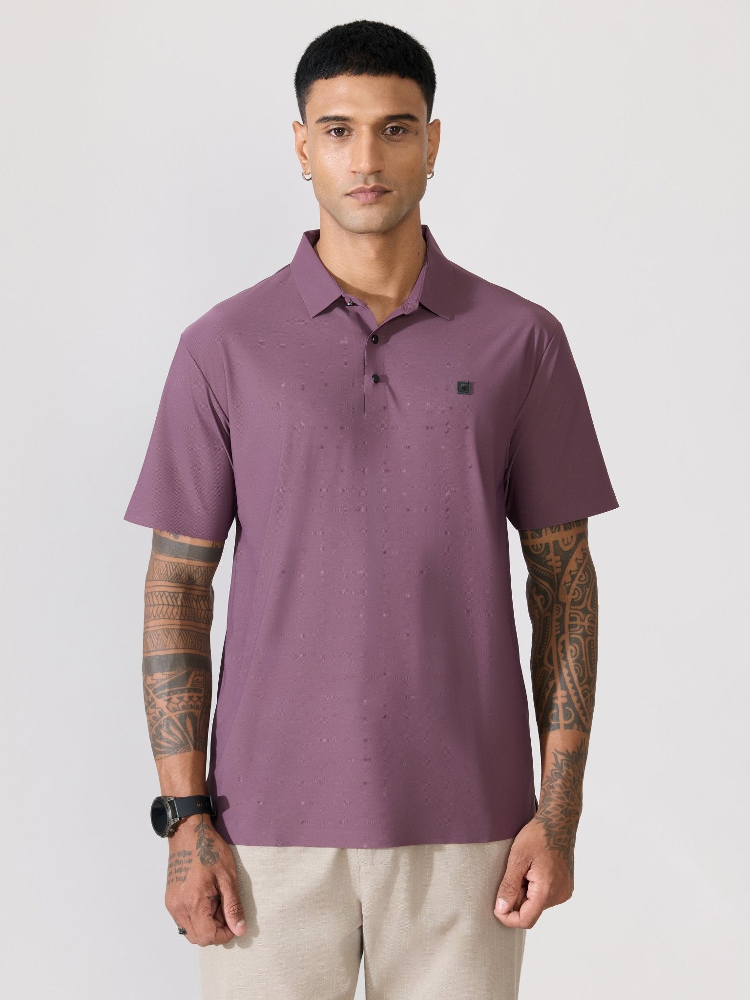 Balance - Regular Fit Polo T-Shirt - Grape - Espanshe