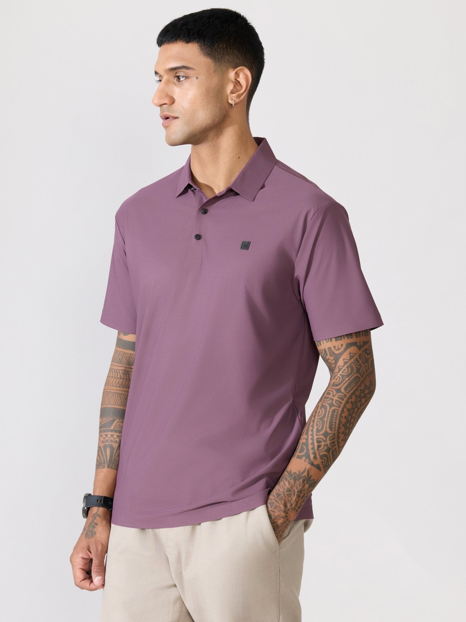 Balance - Regular Fit Polo T-Shirt - Grape - Espanshe