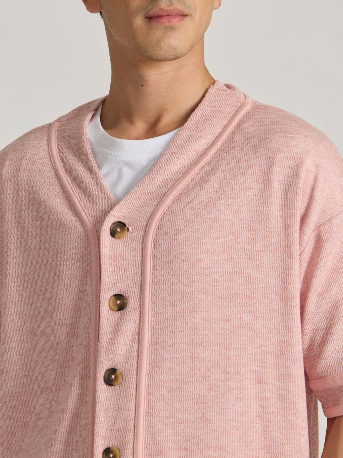 Jovanti - Loose Fit Baseball Shirt - Pink - Espanshe