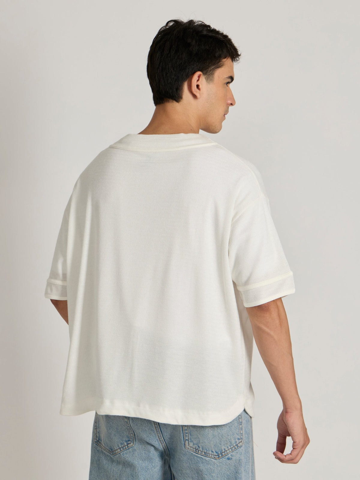 Jovanti - Loose Fit Baseball Shirt - White - Espanshe