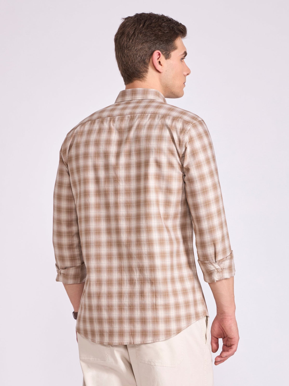 Quint - Check Shirt - Brown - Espanshe