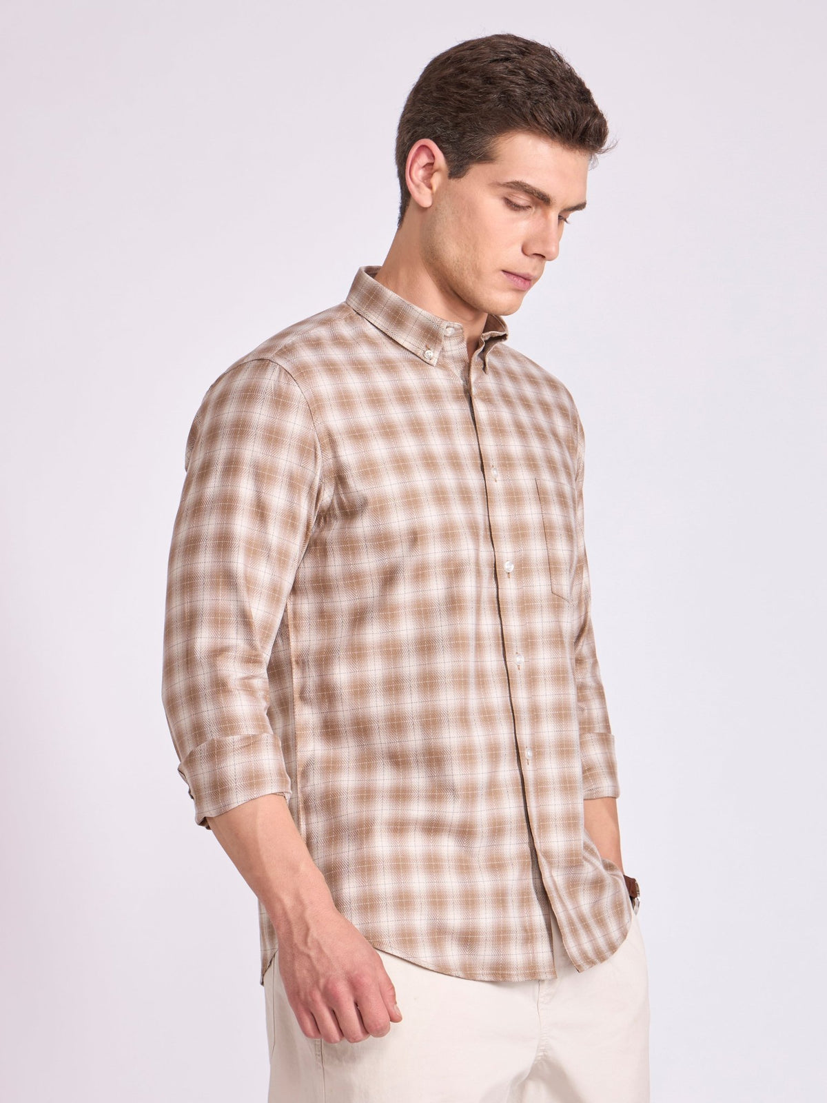 Quint - Check Shirt - Brown - Espanshe