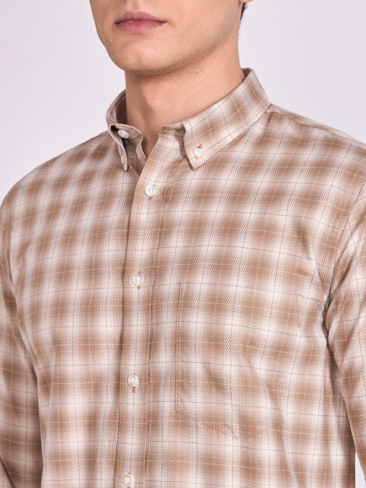 Quint - Check Shirt - Brown - Espanshe