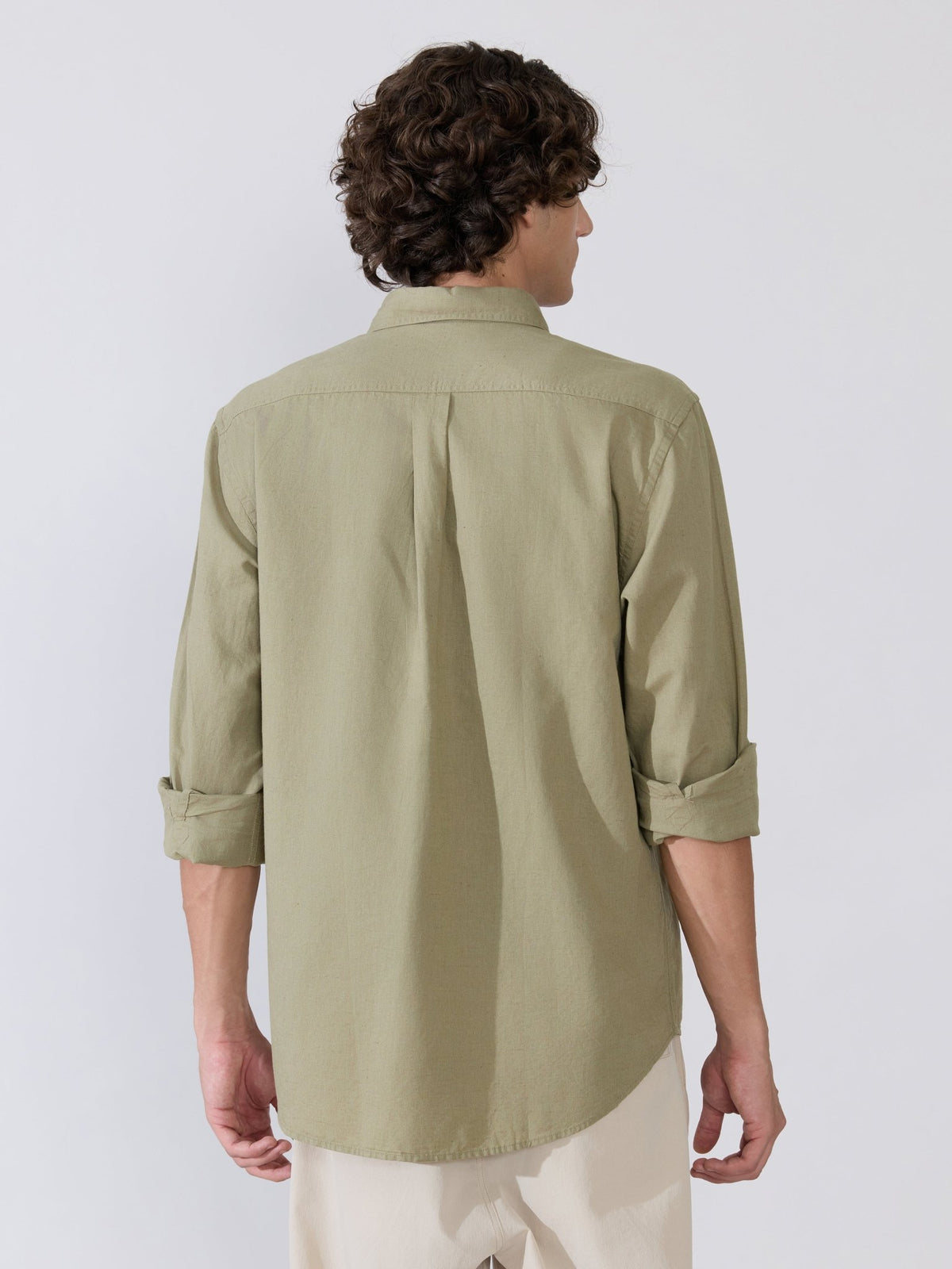 Taliko - Comfort Fit Light Olive Linen Shirt - Espanshe