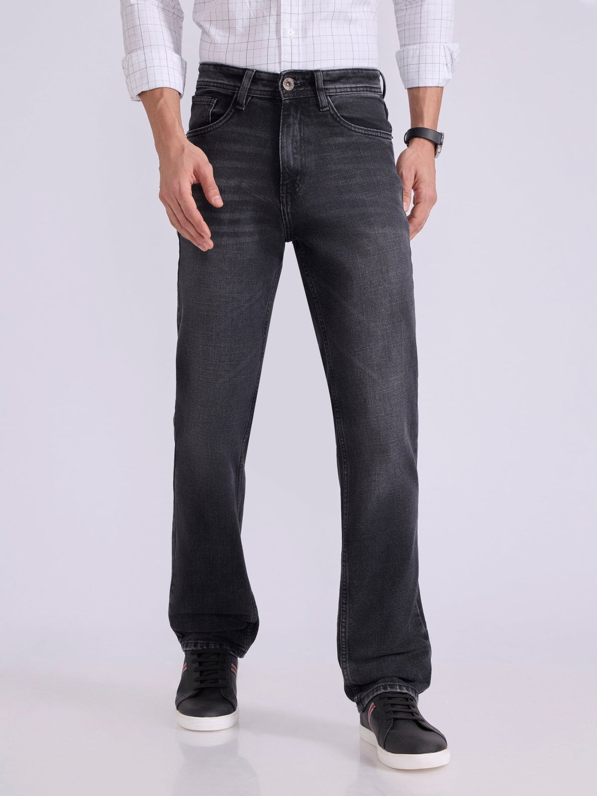 Vittorio - Straight Fit Jeans - Black Shade - Espanshe