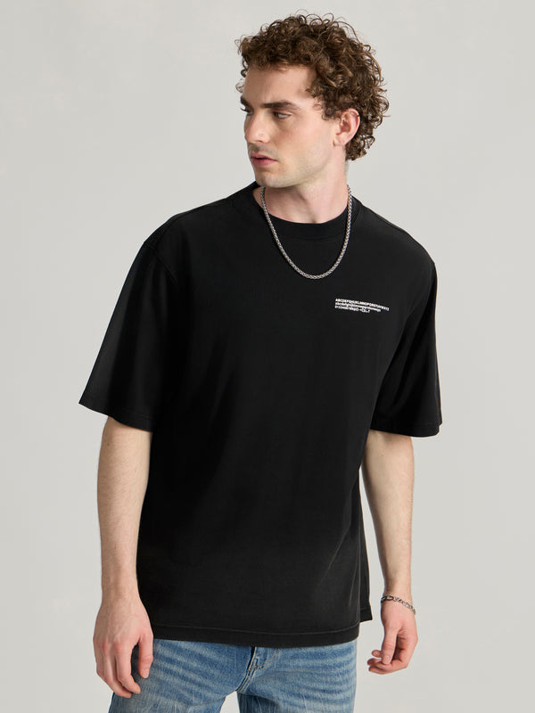Lona - Alphabet Printed Baggy T-Shirt - Black