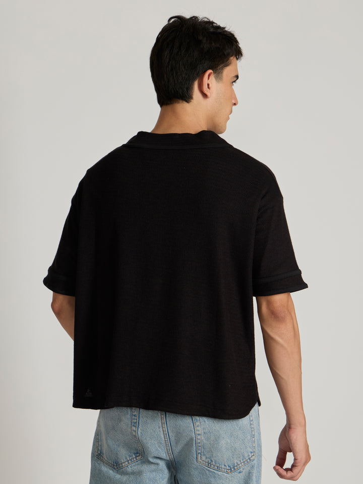 Men's Loose Fit Baseball Shirt - black
