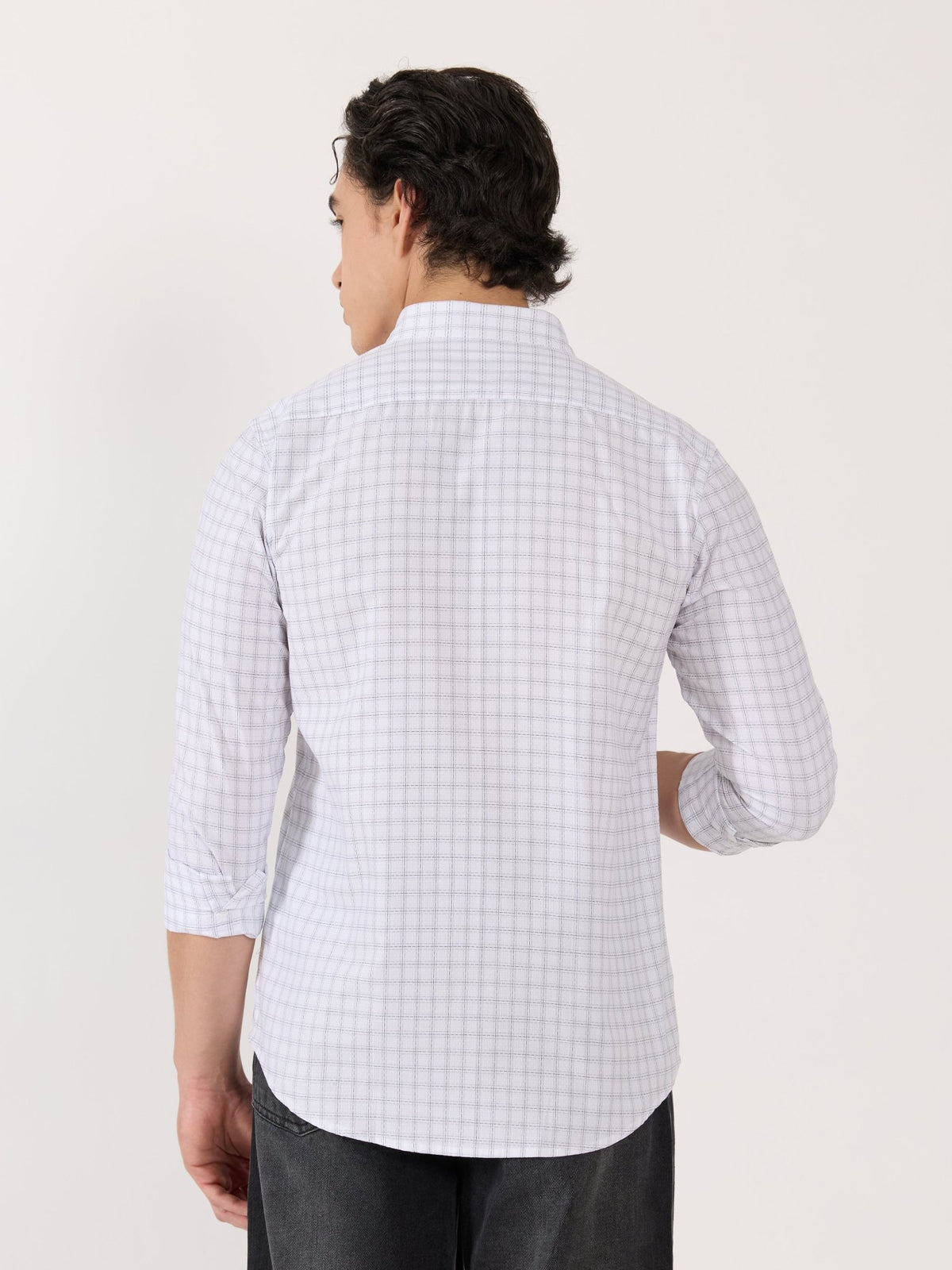 Kola - Turkish Fit Casual Checks Shirt - White - Espanshe