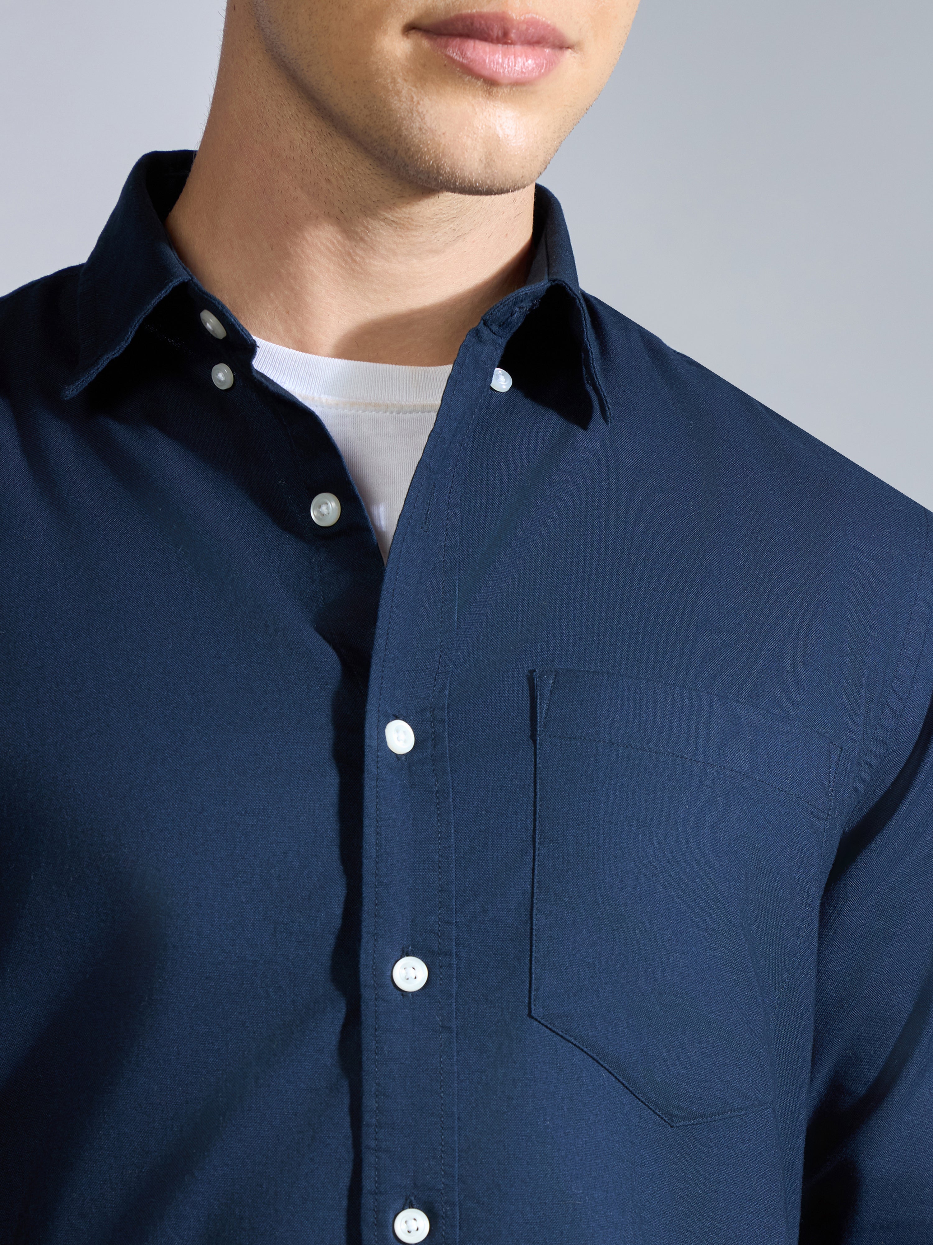 Flux - Relaxed Fit Oxford Shirt - Navy