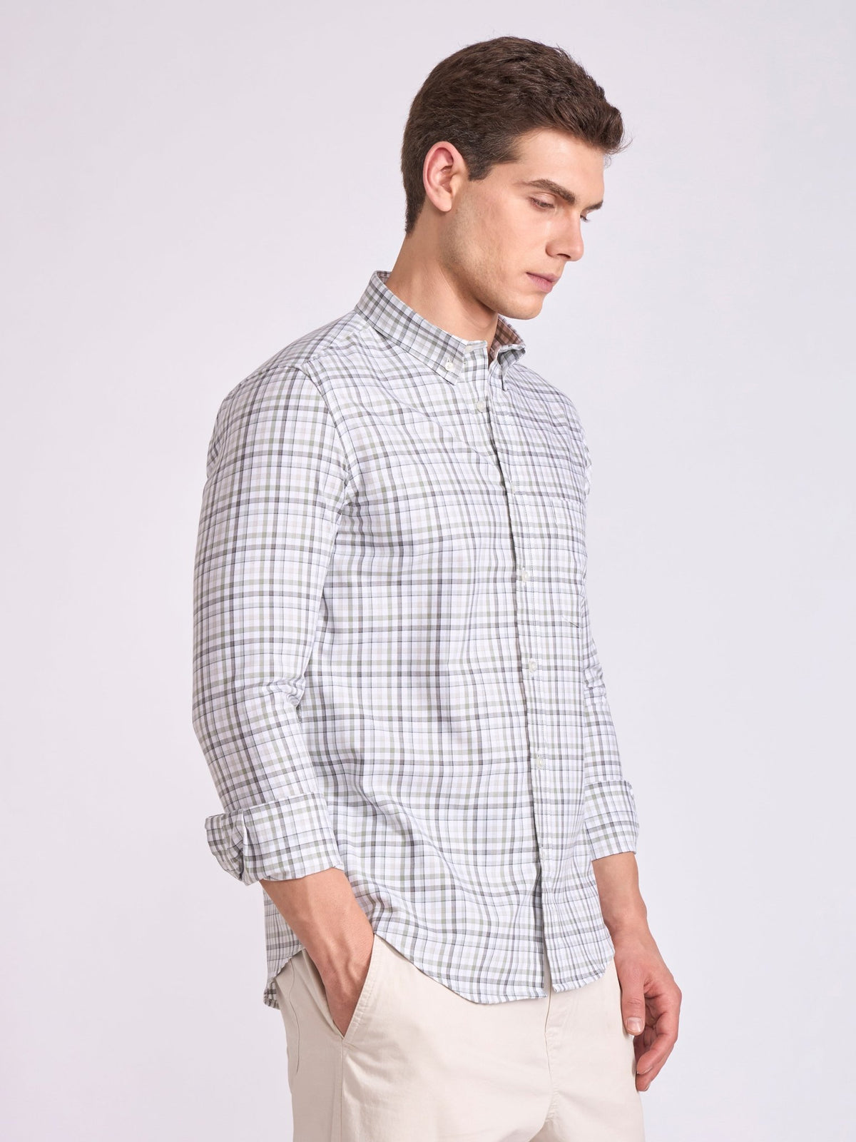 Quint 1 - Check Shirt - Light Grey - Espanshe