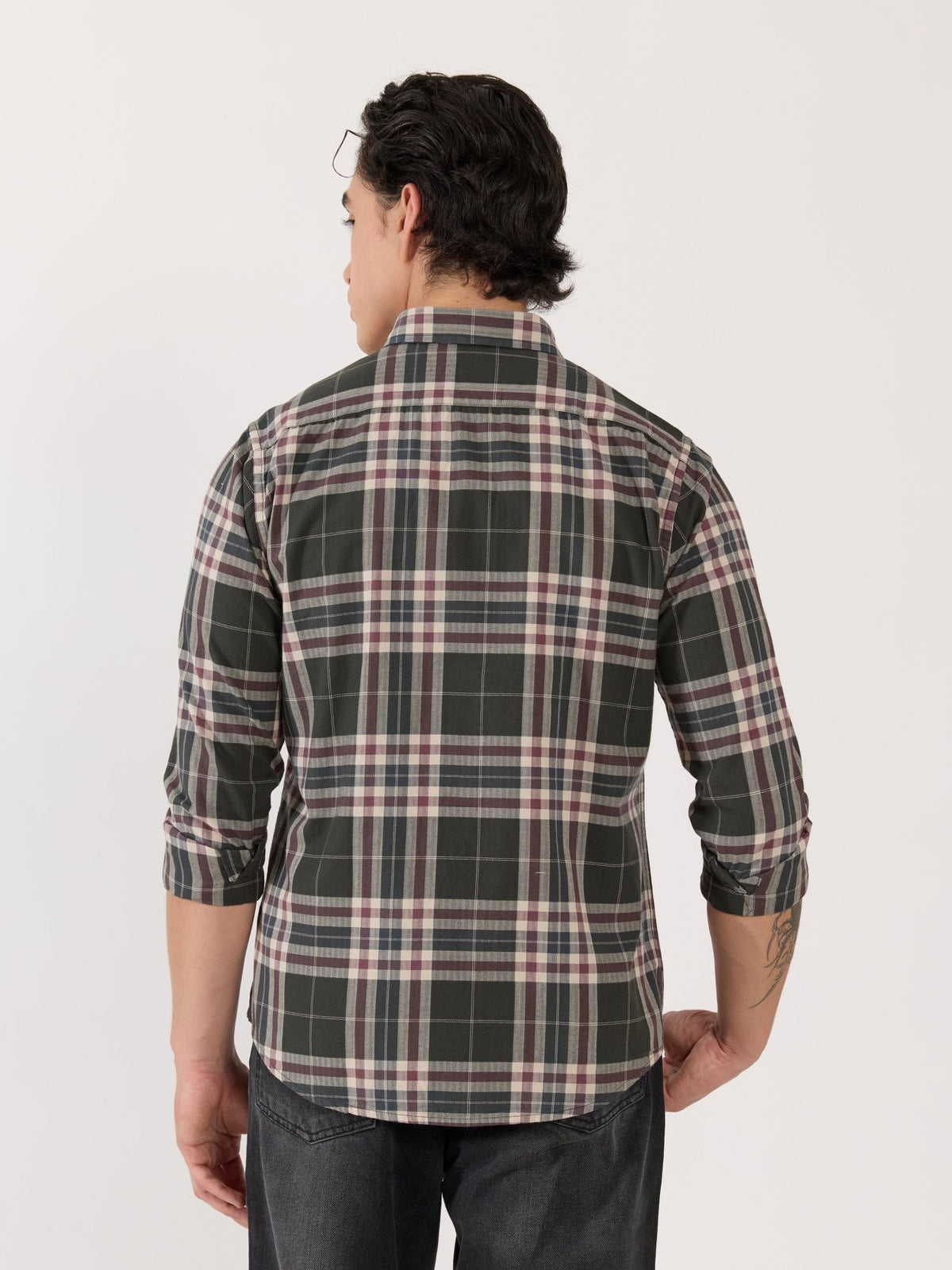 Katasha - Turkish Fit Checked Shirt - Green - Espanshe
