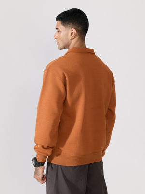 Men's rust brown Adventure Graphic Half-Zip Sweatshirt