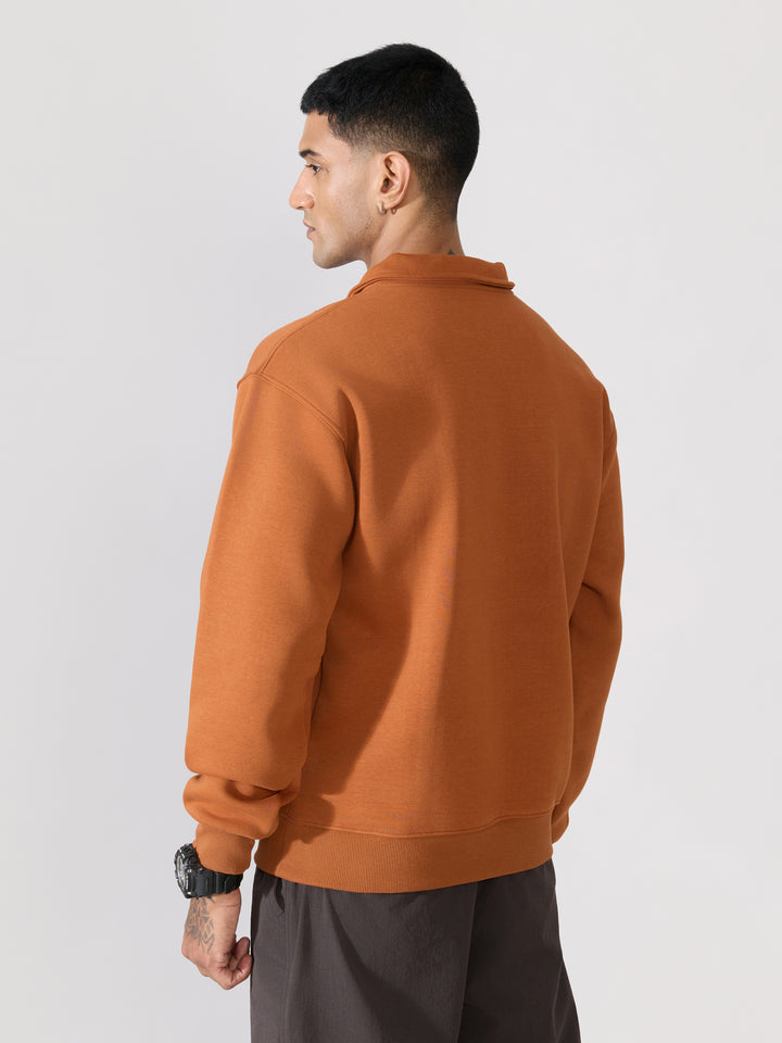 Men's rust brown Adventure Graphic Half-Zip Sweatshirt