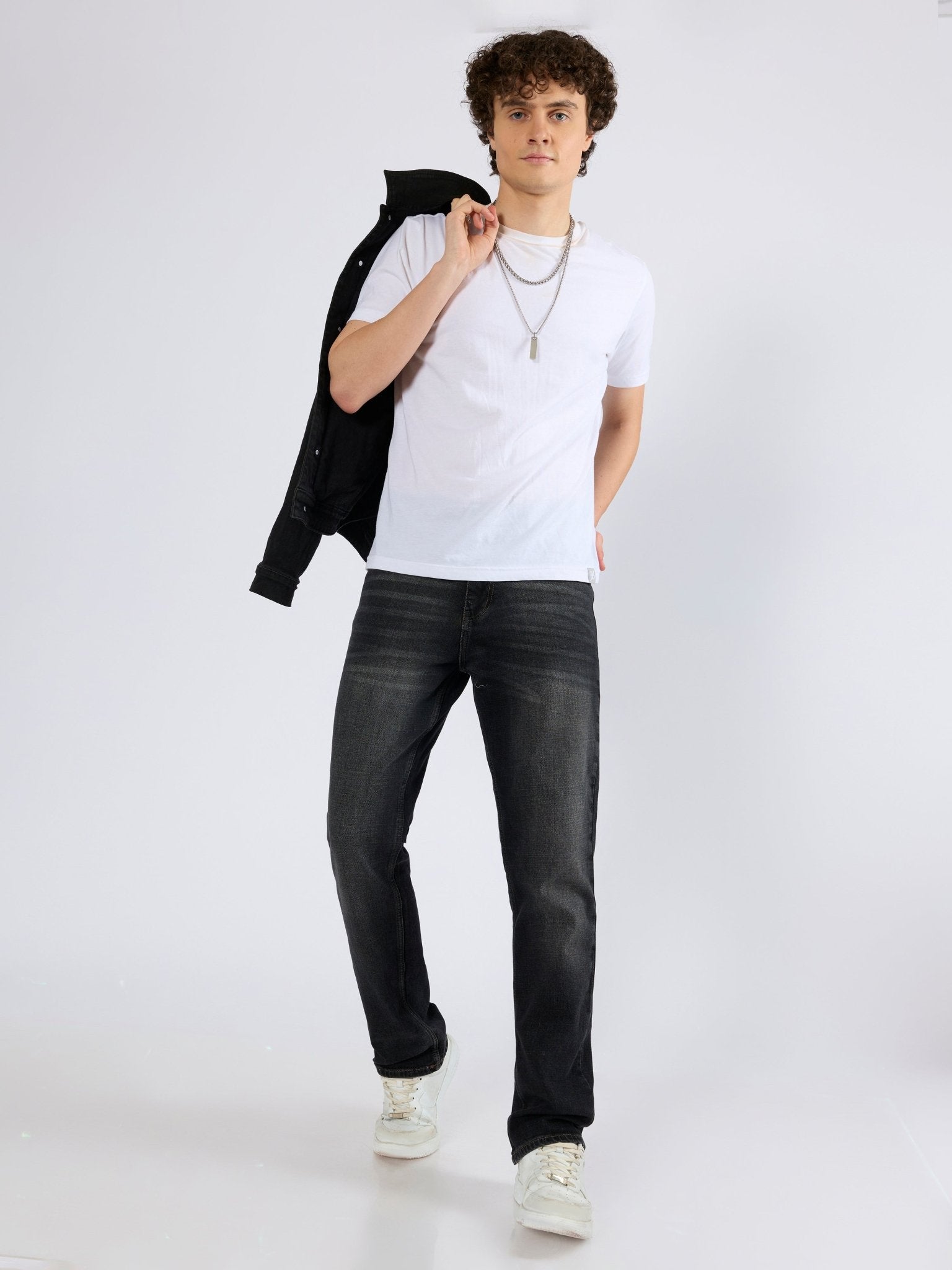 Liv - Straight Fit Jeans - Carbon Black - Espanshe