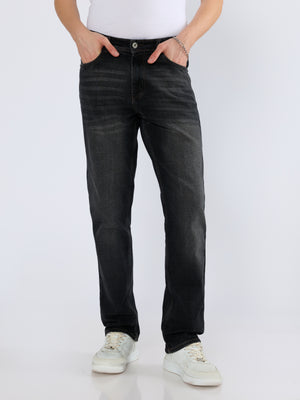 Men's Straight Fit Jeans in Carbon Black