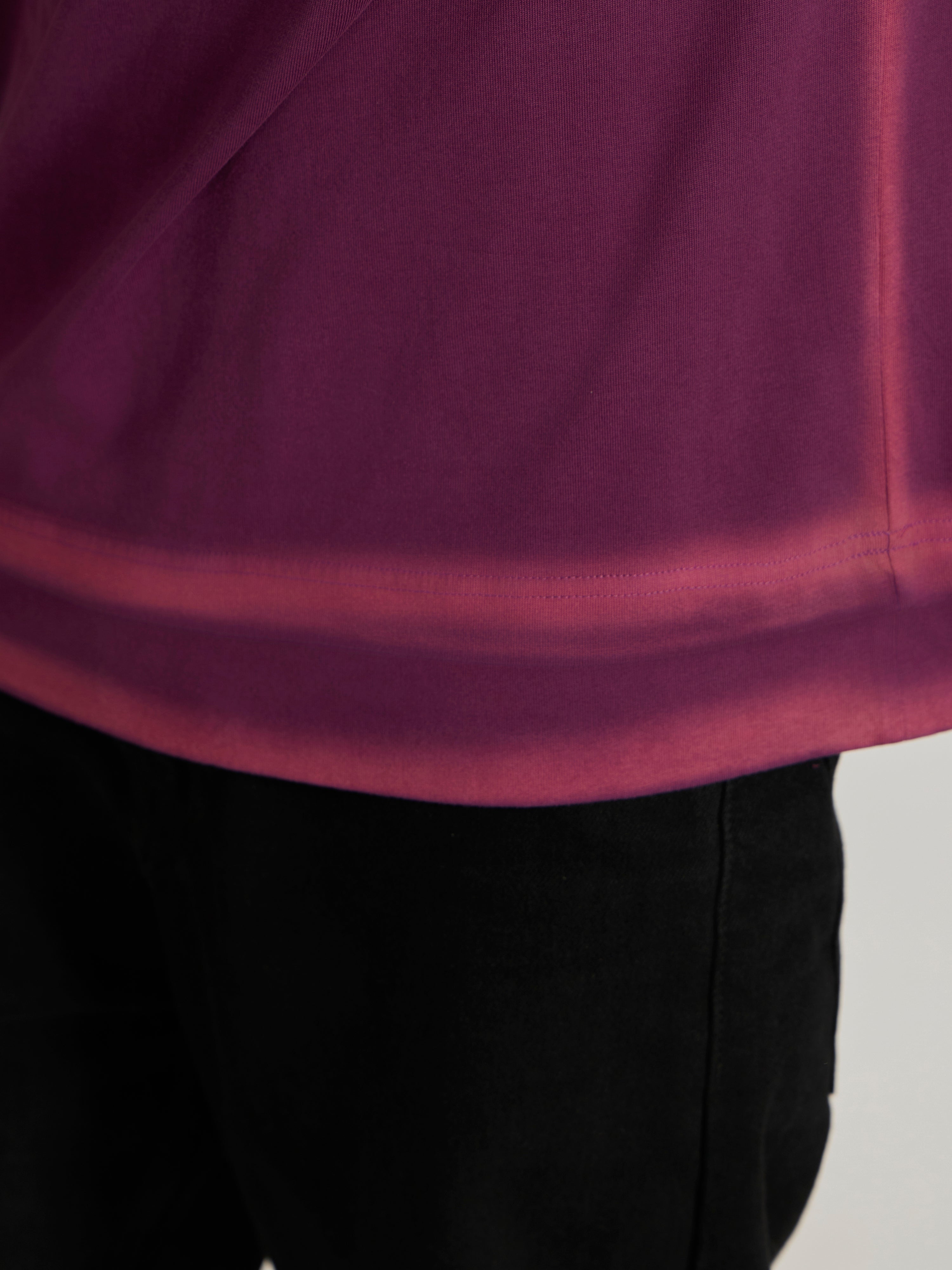 Men's printed baggy T-Shirt in midnight plum