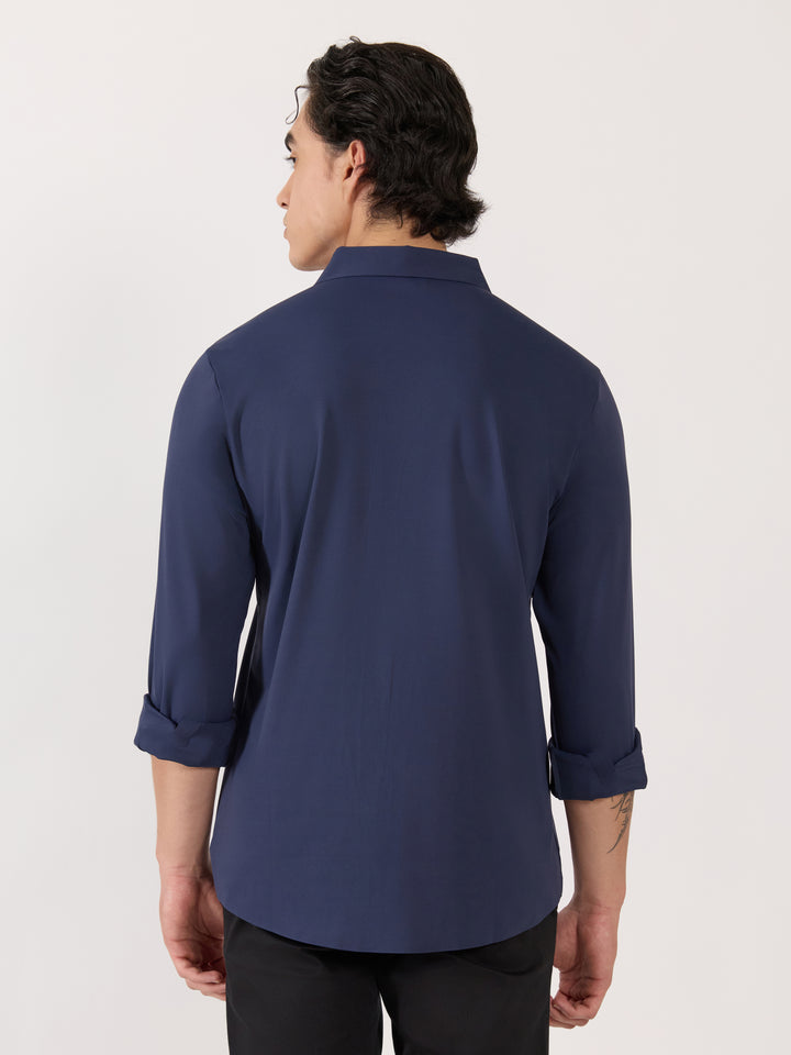men's  shirt -celestial spark Embellished with stone- blue