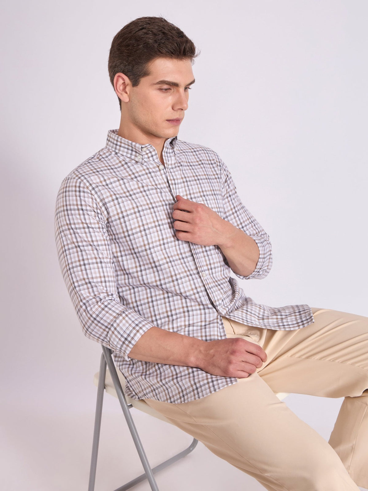 Quint 1 - Check Shirt - Light Brown - Espanshe