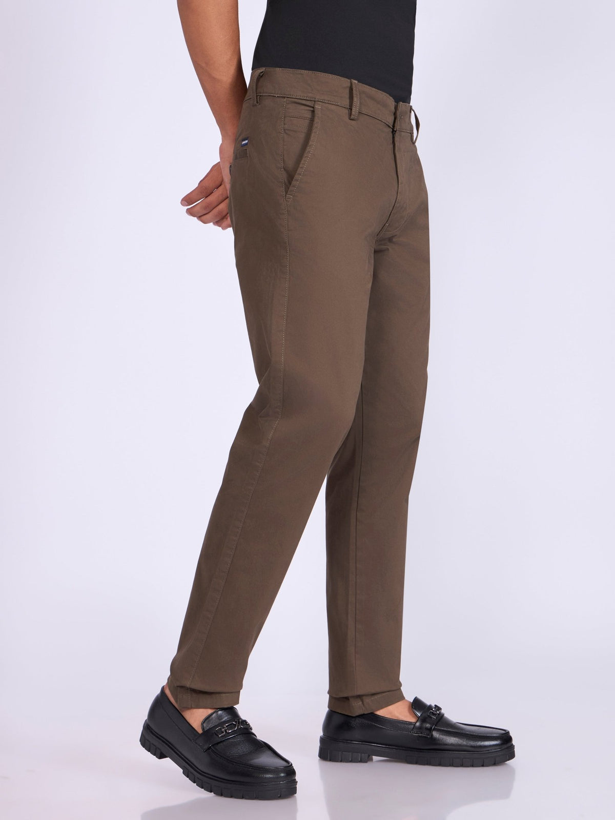 Existence - Skinny Fit Cotton Pant - Espresso Brown - Espanshe