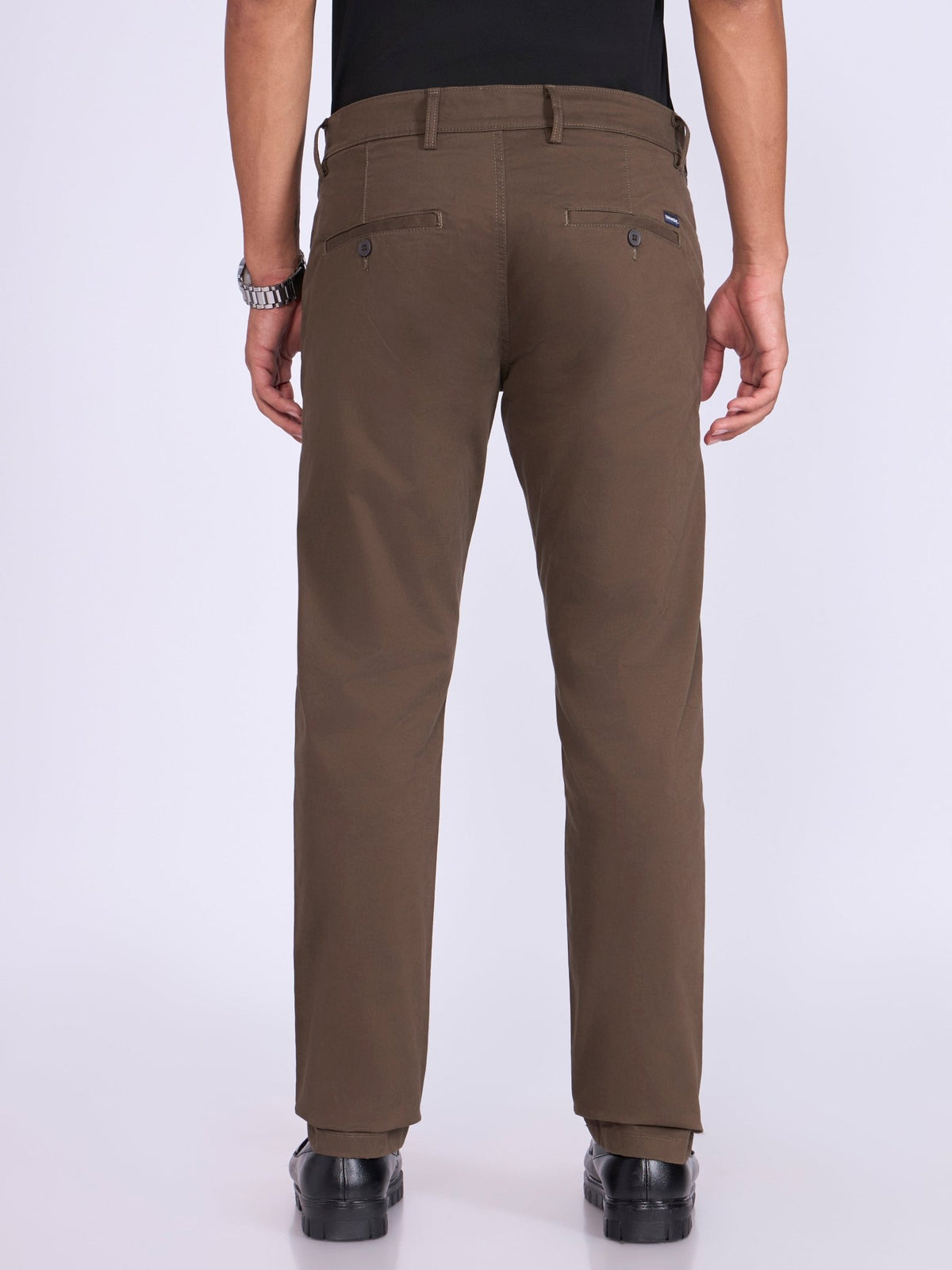 Existence - Skinny Fit Cotton Pant - Espresso Brown - Espanshe