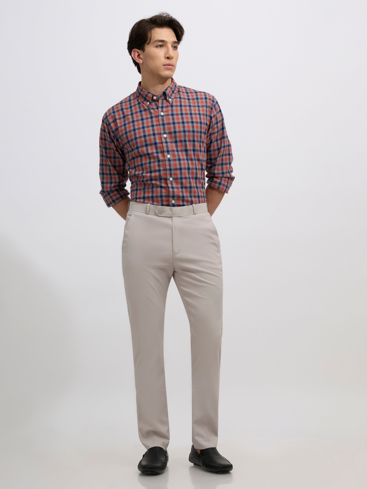 Falcon - Skinny fit Formal Pant - Sand Grey - Espanshe