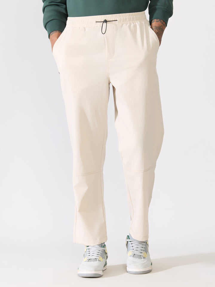 Men's Cream Regular Track Pant 