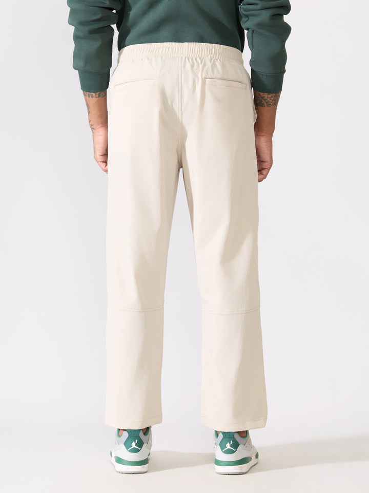 Men's Cream Regular Track Pant 