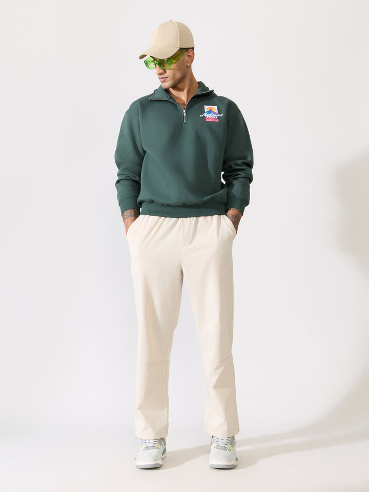 Men's Cream Regular Track Pant 