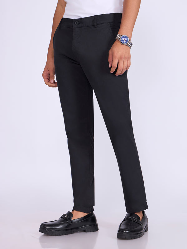 Existence - Skinny Fit Cotton Pant - Black