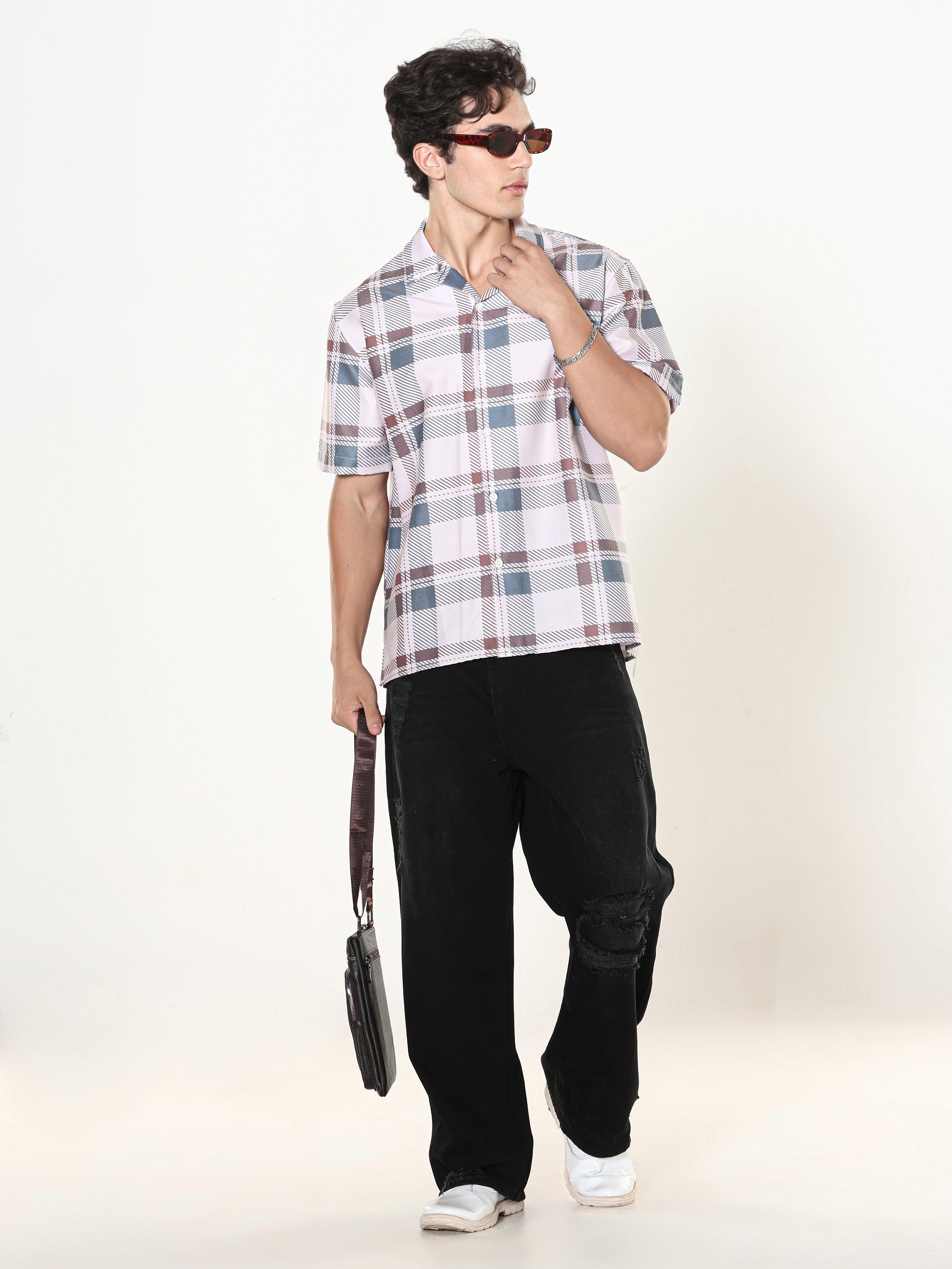 oversized checkered shirt made from lyrac fabric.
lyrac fabric shirts
oversized shirts for men