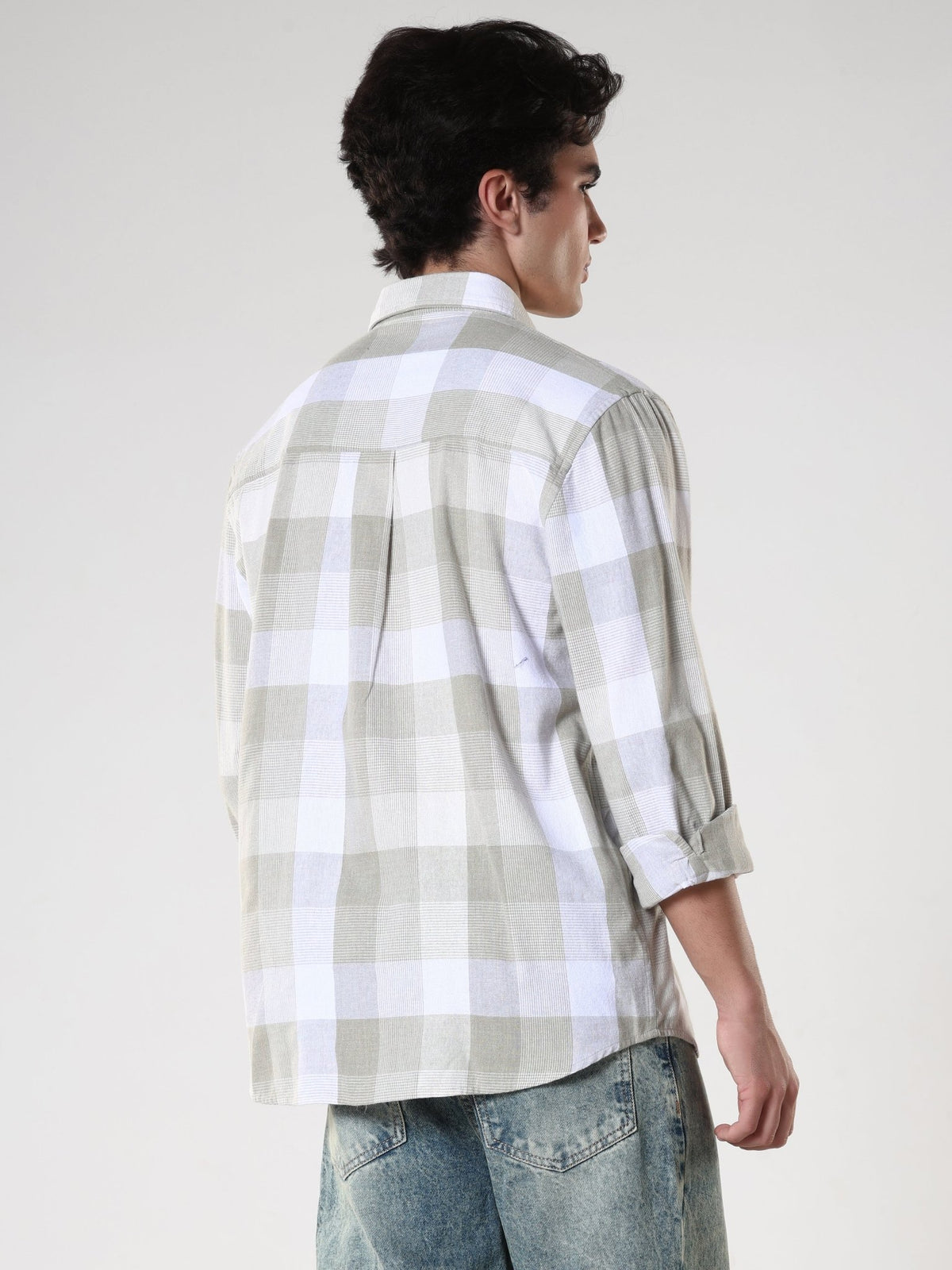 Amabel - Checkered Regular fit Shirt - Grey - Espanshe
