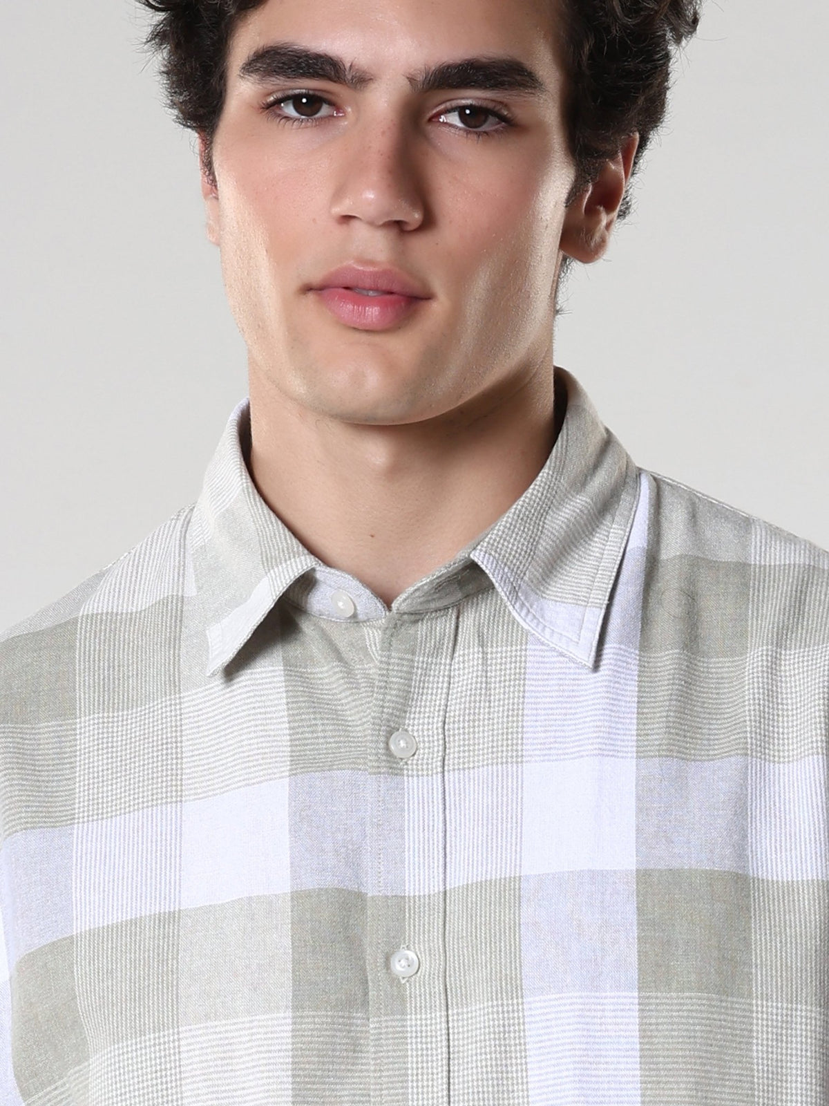 Amabel - Checkered Regular fit Shirt - Grey - Espanshe
