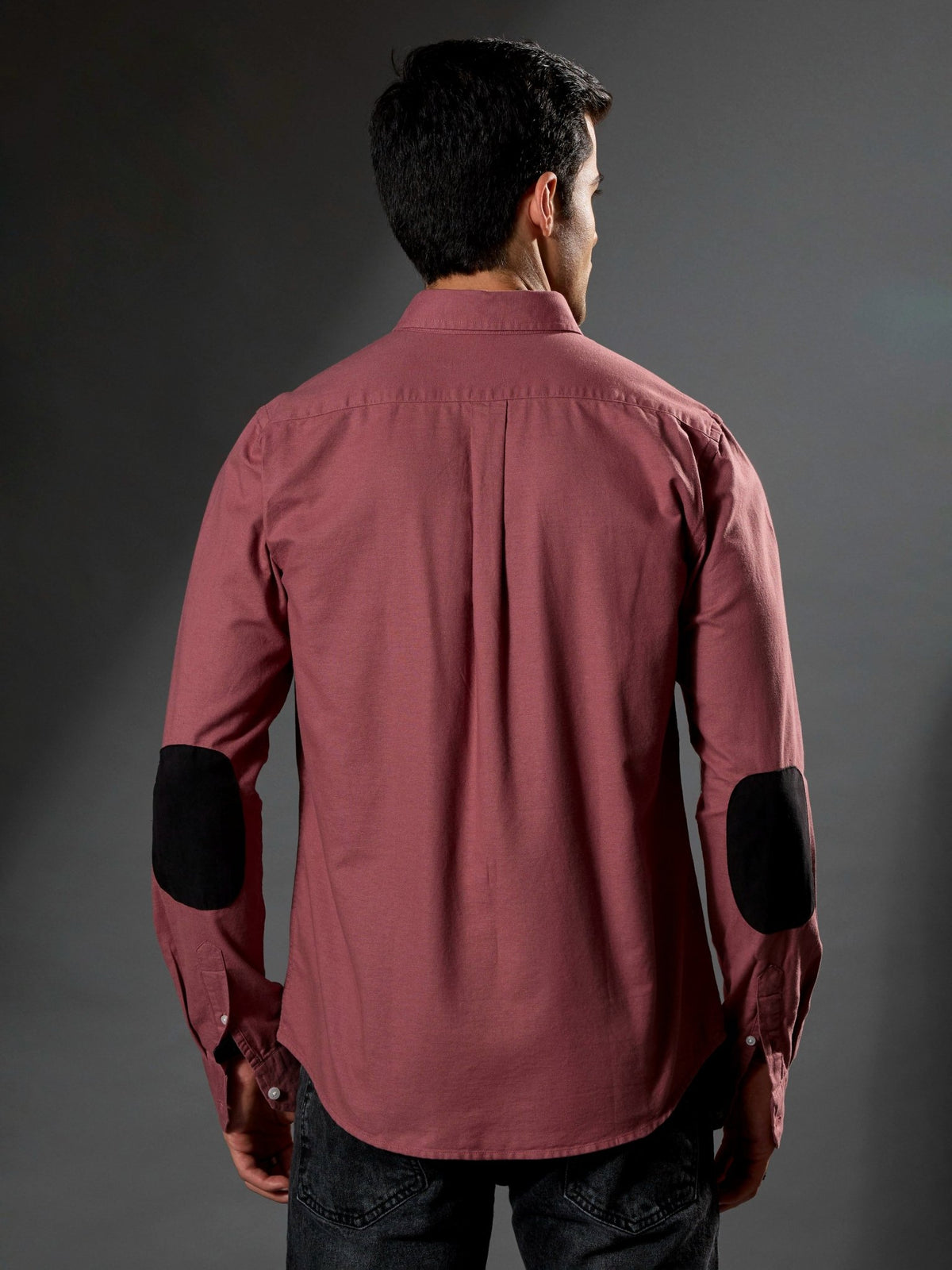 Classy - Turkish Fit Shirt With Elbow Patch - Brick Red - Espanshe