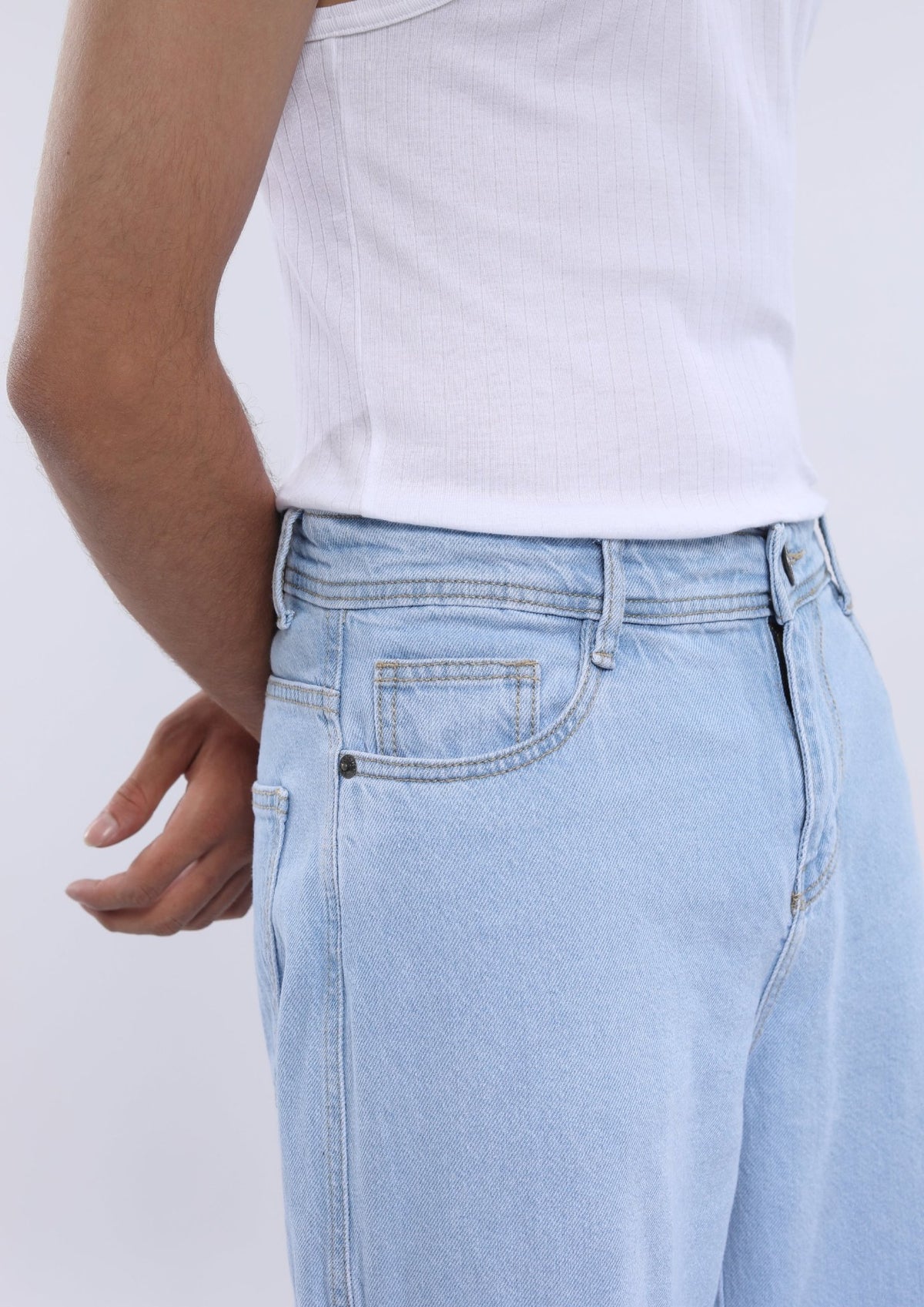 Arlo - Loose Cargo Jeans - Light Blue - Espanshe