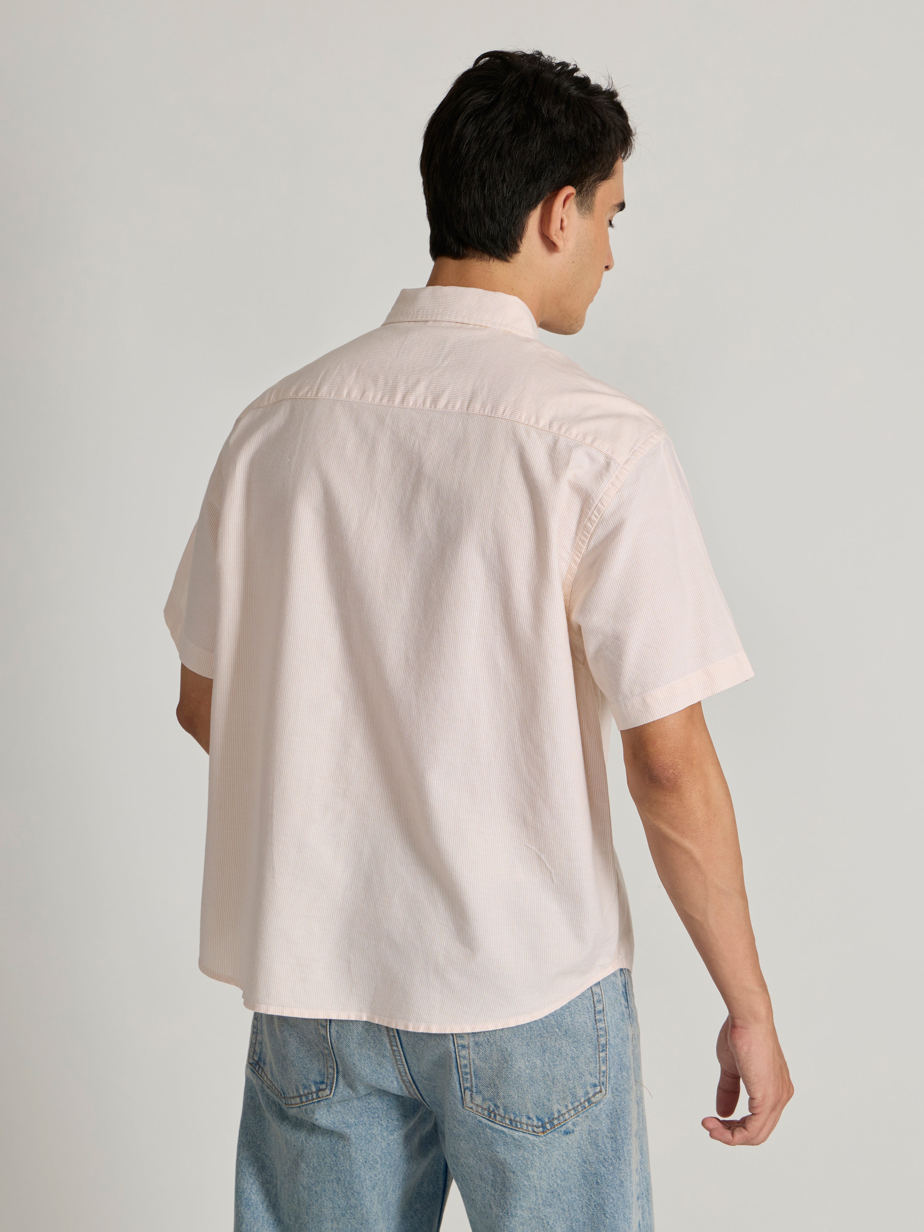 Men's Striped shirt in peach